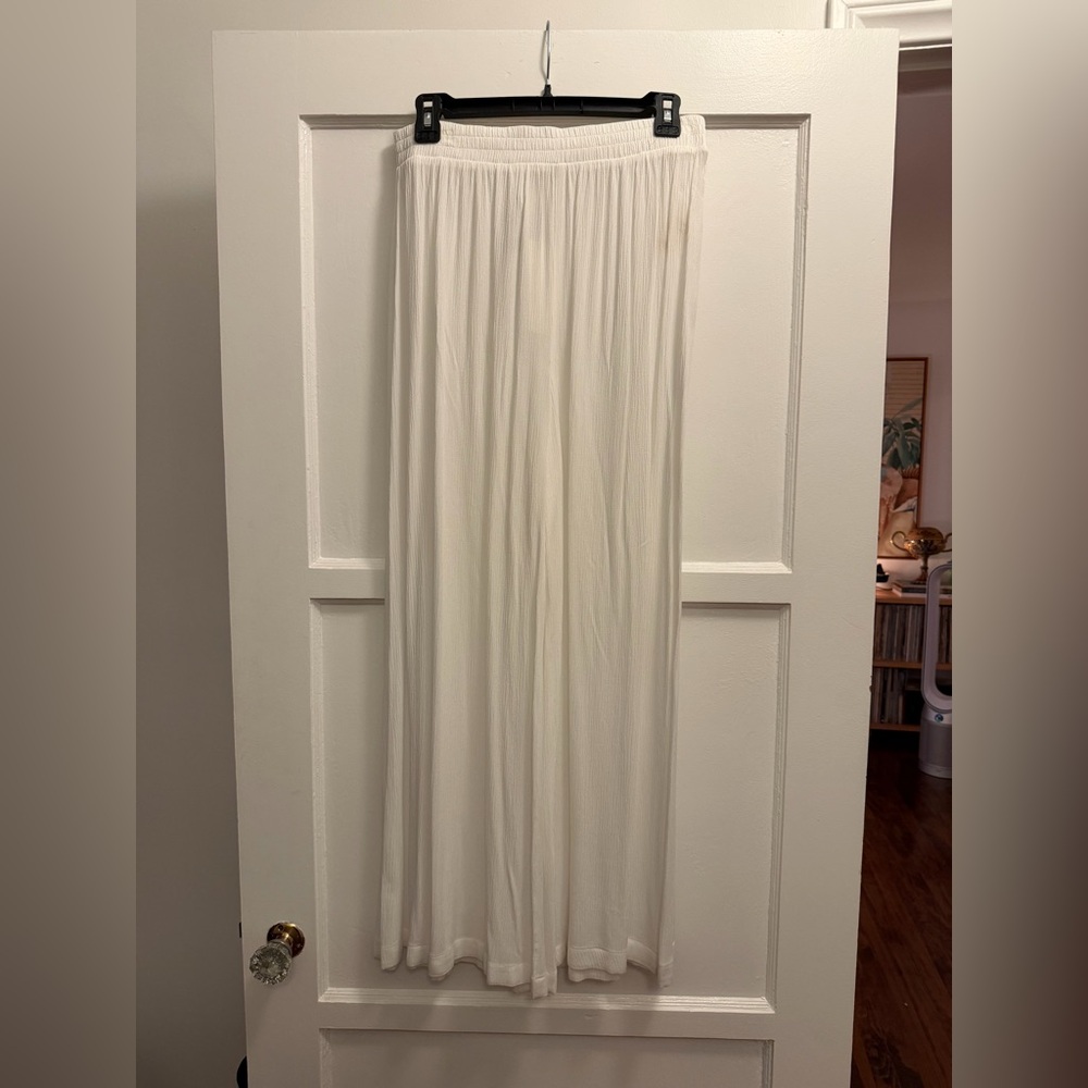 L'AGENCE White Lillian flowy wide leg pant NWT